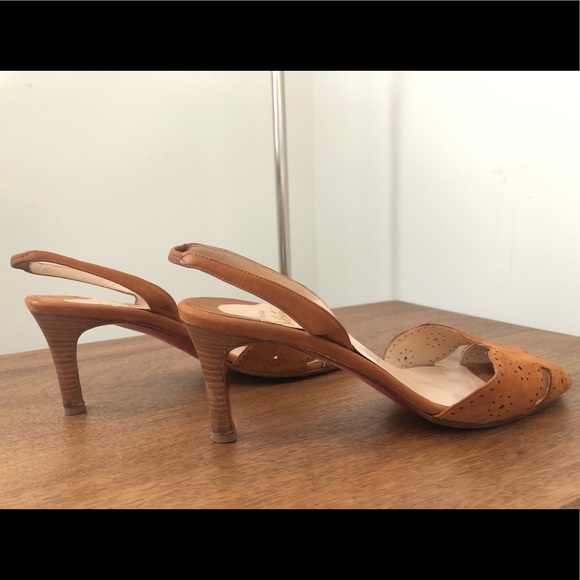 Christian Louboutin brown suede slingbacks - Picture 6 of 8